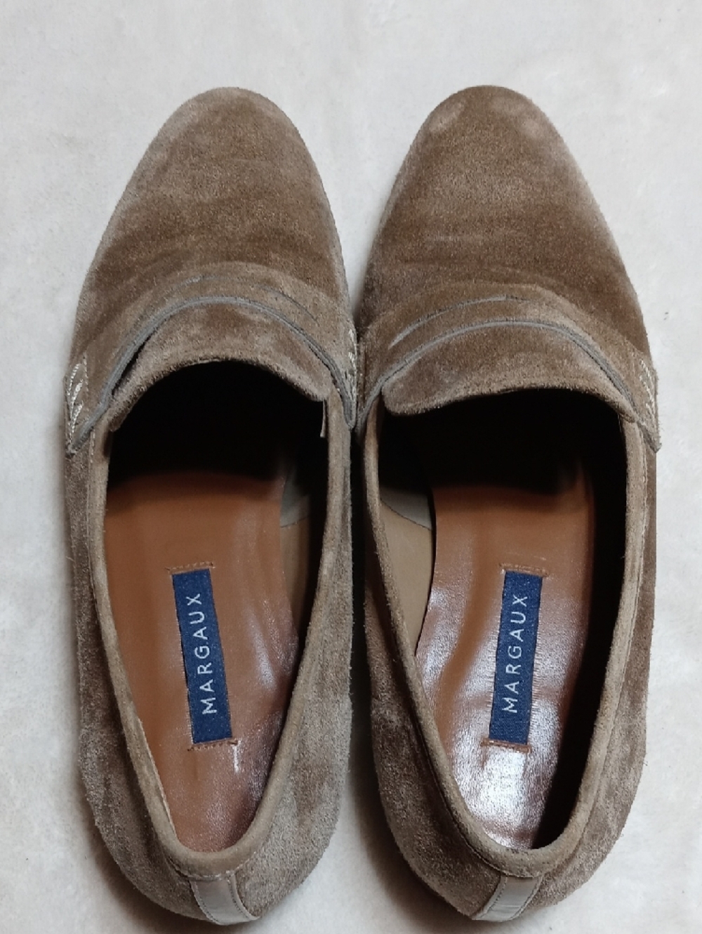 Margaux Men's Suede Penny Loafers in Taupe Brown Size 7 Men’s - Picture 8 of 9